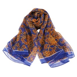 CHIC DIARY Sarong Wraps Pareo for Women Swimsuit Cover Up Skirt with Floral(Deep Blue)