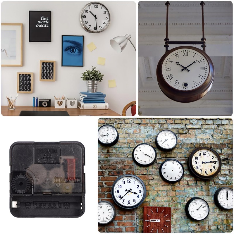 Healifty Quartz DIY Wall Clock Movement Mechanism, Battery Operated, Black,