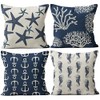 M-Qizi Coastal Pillow Covers Set - Set of 4 Coastal