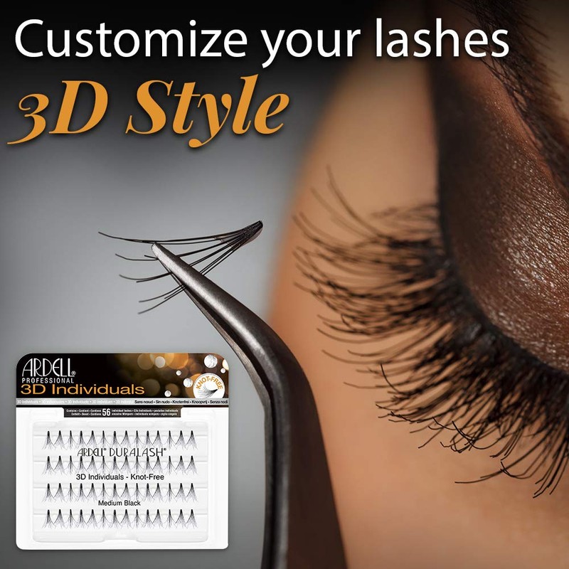 Ardell 3D Individuals Medium Black False Lashes x 4 packs