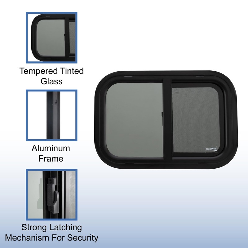 RecPro RV Teardrop Horizontal Slide Window - 21" W x