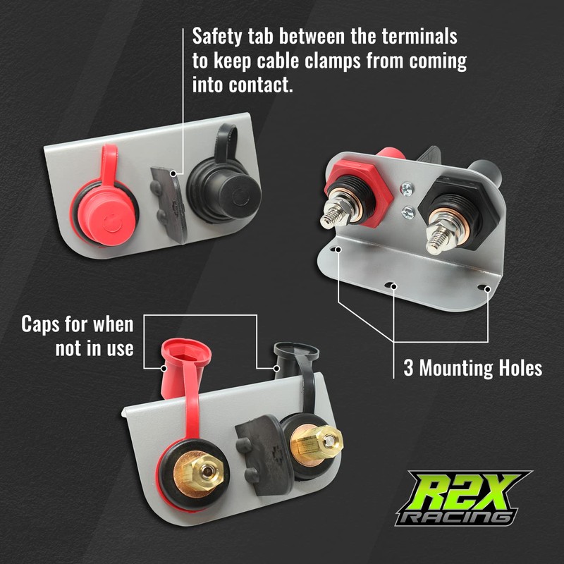 R2X Racing Remote Battery Terminals Car Battery Terminal Jumper Battery