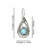 Teardrop Shaped 925 Sterling Silver Created White Opal Earrings with