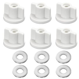 UZEXYO 6 Set Toilet Seat Back Nut Washer Kit Toilet Seat Bottom Fixing Kit Toilet Rear Nuts for Top Mount Toilet Seat Hinges