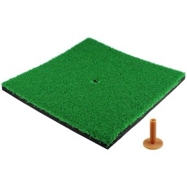 Crestgolf Golf Punching Mats SBR Golf Mats for Indoor and Outdoor Use with Rubber Tee Holder for Driving Range Exercises, Garden Use - Green, 12 x 12 inches (Long Grass)