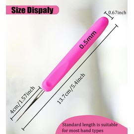 Weabetfu Dreadlocks Crochet Hooks with Ergonomic Handle,Dreadlock Needle Tool for Craft,Dreadlock Crochet Hook for Hair 0.5mm 1 Hook