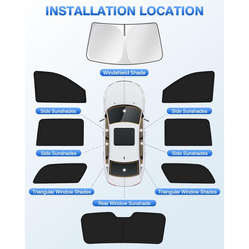 Canvcle Sunshades for 2021-2025 2026 GMC Yukon XL/Chevy Suburban Accessories