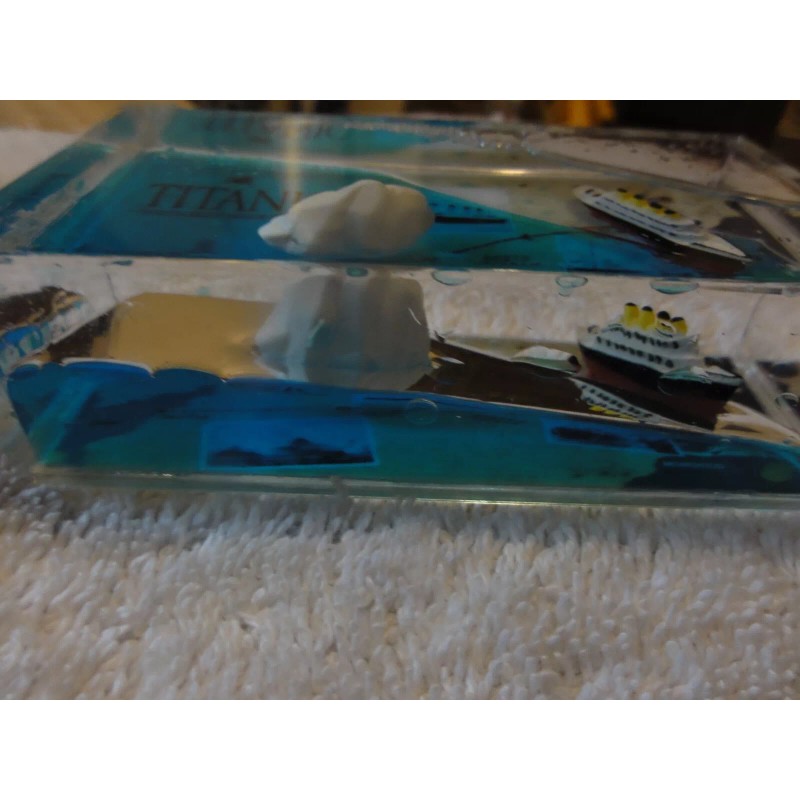 BRAND NEW Titanic Cruise Ship Iceberg Model Liquid Wave Home