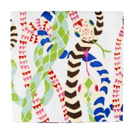 Caspari Serpentine White Cocktail Napkins - 20 Per Package