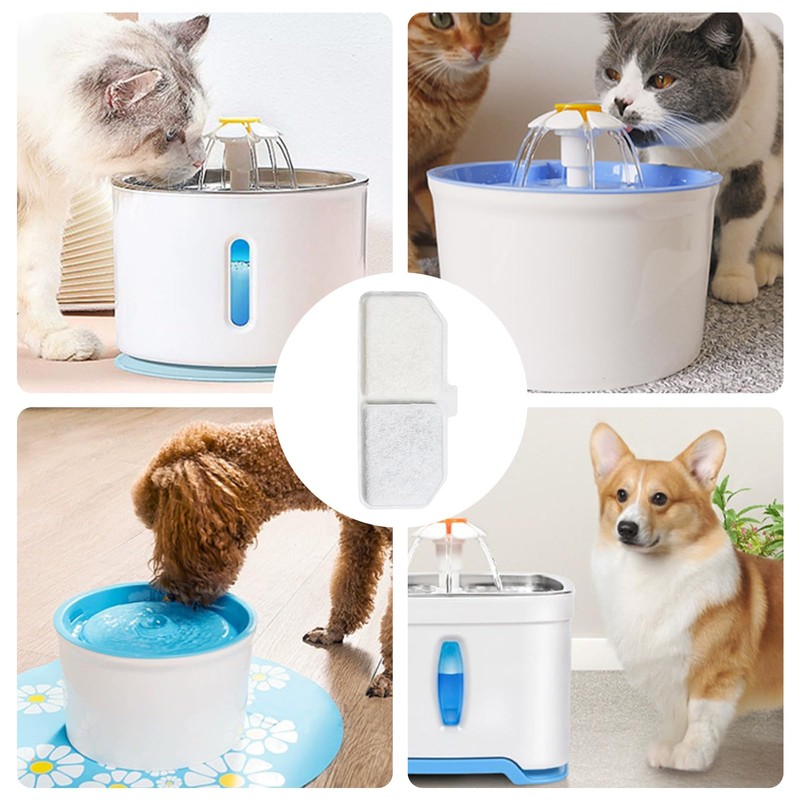 6 Pcs Cat Water Fountain Filter, Pet Drinking Dispenser Filter,