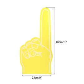 PATIKIL Giant Foam Finger 18 Inch, 2Pcs EVA Number 1 DIY Blank Foam Hand Cheerleading Vibrant Color for Celebration Pom Poms Sports Events Spirit Games Party, Yellow