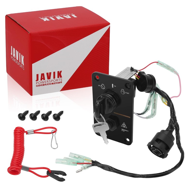 JAVIK 704-82570-08-00 Main Switch Panel Outboard Single Engine Key Switch