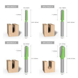 4pcs Core Cove Box Router Bit Set Tungsten Steel Alloy Round Groove Router Bit for Woodworking
