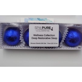 Spa Pure DEEP Restorative Sleep Aromatherapy Shower Steamers Bombs - Shower Bombs with Essential Oils – Unisex Bath Melts - Self Care and Relaxation Shower Steamer - Enjoy Spa at Home - (4 Count)