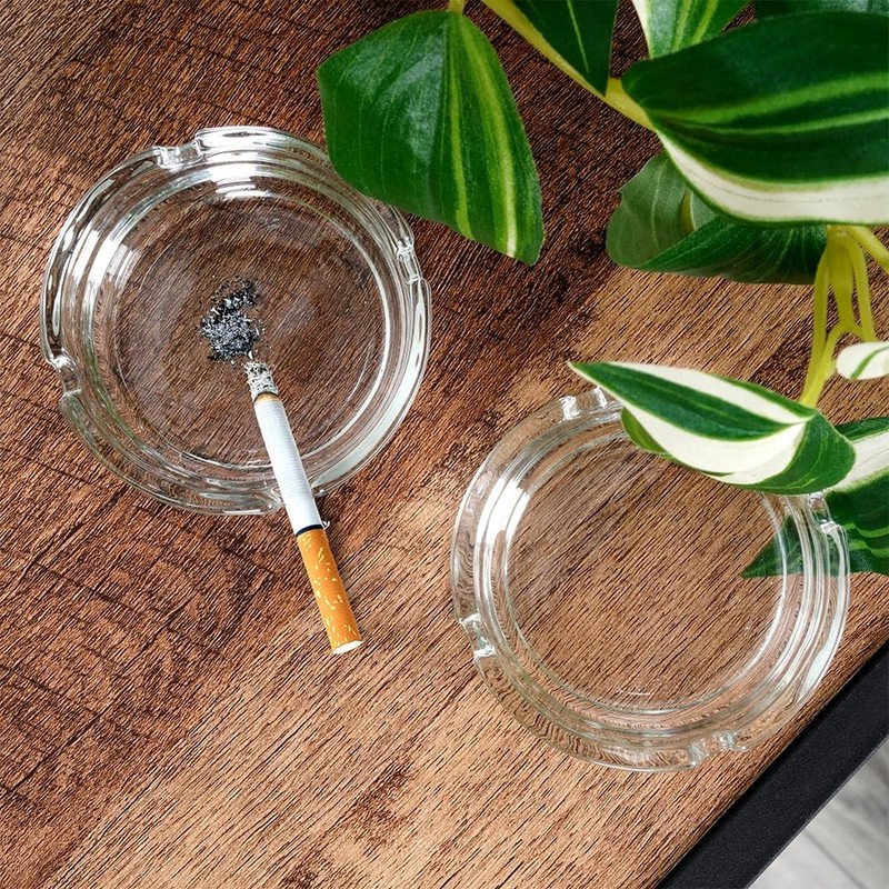 Aschenbecher Zigarettenbecher Tischaschenbecher aus Glas 8 cm 2 Stk.