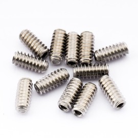 Musiclily Pro UNC#4-40x1/4 Inch Stainless Steel Saddle Height Screws for American Electric Guitar Bass Bridge, Original Color (Set of 12)
