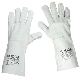 RODOPI Firewell Protect Welding Gloves 1-10 Pairs Size 8-11 Cowhide Split Leather EN 12477:A Welding Gloves 33 cm for Men and Women (1, 10)