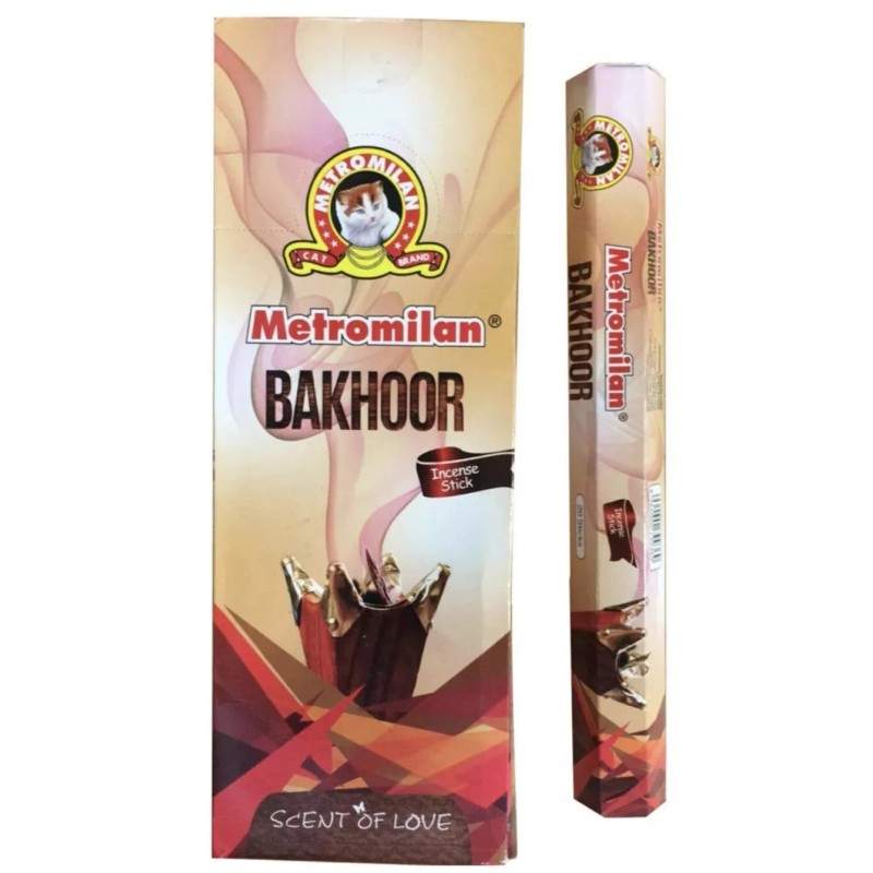 Metromilan Bakhoor Incense 2 Boxes 12 Hexagon Rolls 20 Sticks