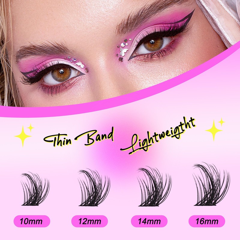 PURELEOR Cluster Lashes Kit Including Bond and Seal Remover DIY