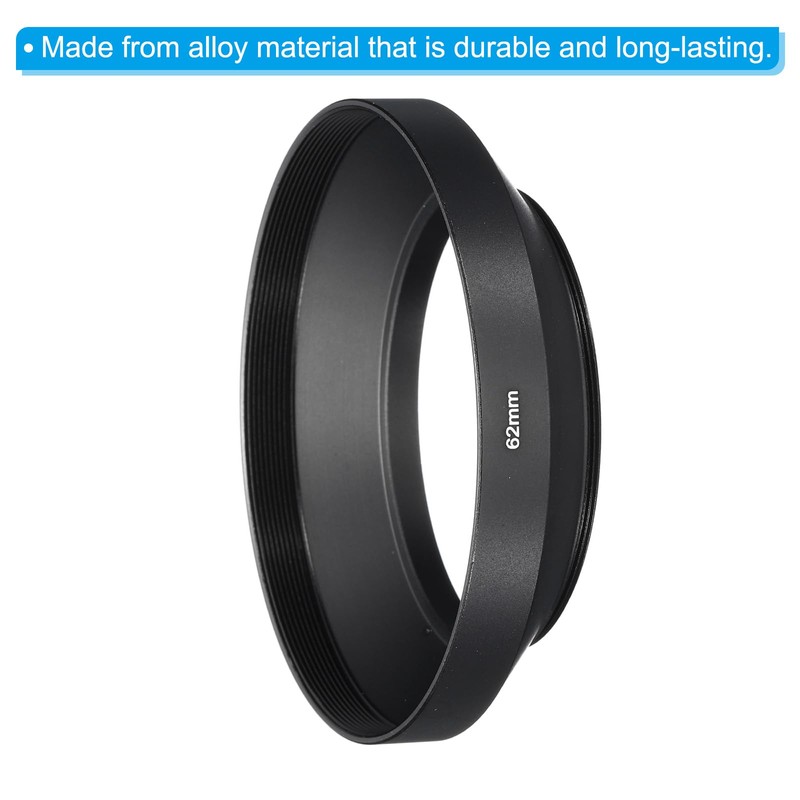 PATIKIL 62mm Lens Hood for Camera Lens Wide Angle Mat