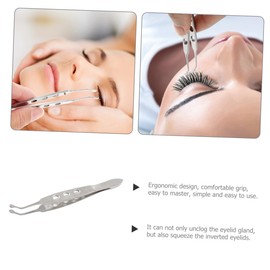 Baluue Stainless Steel Meibomian Gland Tweezers Pointed Tip Eyelid Forceps Beauty Tool for Women