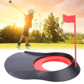 Indoor Putting Mini Indoor Hole Cup Aid, Putter Trainer, Hole Cup and Flag Yard for Golfer Home Office(red, Type B)