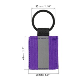 PATIKIL Reflective Keychain Tags, 4 Pack Reflective Zipper Pulls Nylon Keychain High Visibility Reflectors Tags for Backpack Pendant Dog Collar, Purple