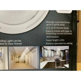 Bell + Howell Solutions 1-Light White Flush Mount Light Wireless W/Remote Motion