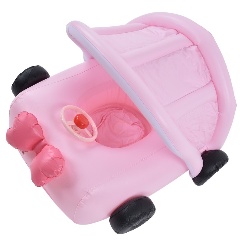 Car Shaped Babies Swim Float Boat Thickened Safe Pink Toddler