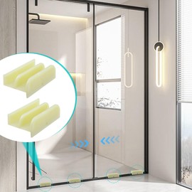 M6219 Sliding Shower Door Bottom Guide, 1/2 in Channels for Sliding Door Track, Plastic Shower Door Guides for Sliding Doors, Bottom Channel for Glass Shower Door (White)
