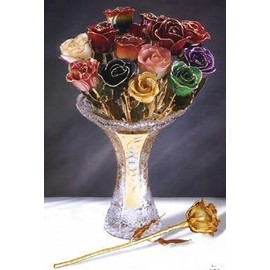 Allmygold 24K Gold Plated Rose Gypsy Rainbow Gold 11"