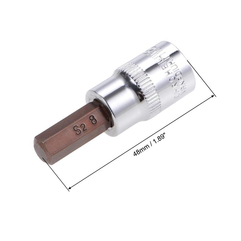 TA-VIGOR 2Pcs Hex Bit Socket, 3/8" Drive x H8 (8mm)