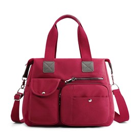 DIRRONA Elegant Women's Shoulder Bag Large Capacity Handbag Casual Travel Shoulder Bag Multi Bag Shoulder Bags Nylon Women's Handbags, red, Handbag