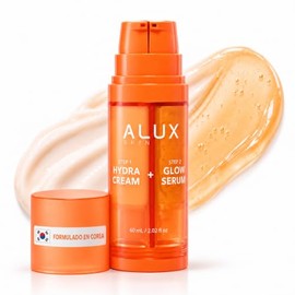 Hydra Cream + Glow Serum | Crema Hidratante Facial + Serum Facial 2 en 1 | Con Colágeno y Acabado Luminoso Efecto “Glow” | 60 ml (30 ml + 30 ml) | Veg