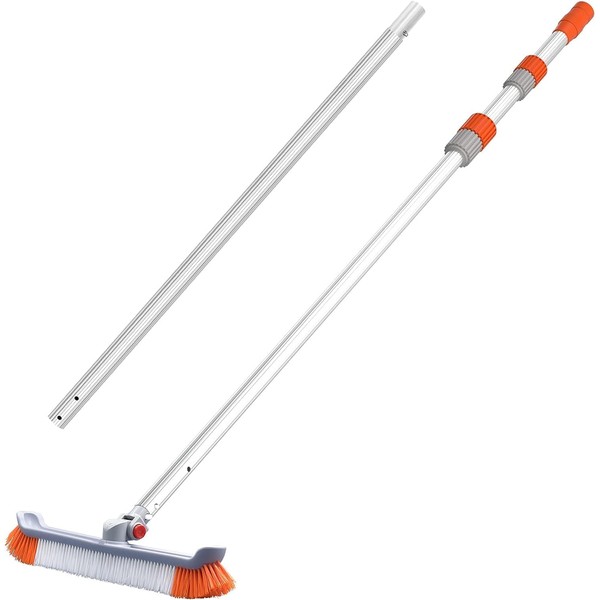 AgiiMan Swimming Pool Brushes with 16ft Pole -18 Polished Nylon