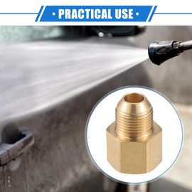 VekAuto Pressure Washer Connector, M18x1.5 to G3/8" Male and Female Adapter Brass Screw Hose Connector Universal for Pressure Washer Quick Connect Brass Copper Tone Auto Accessories