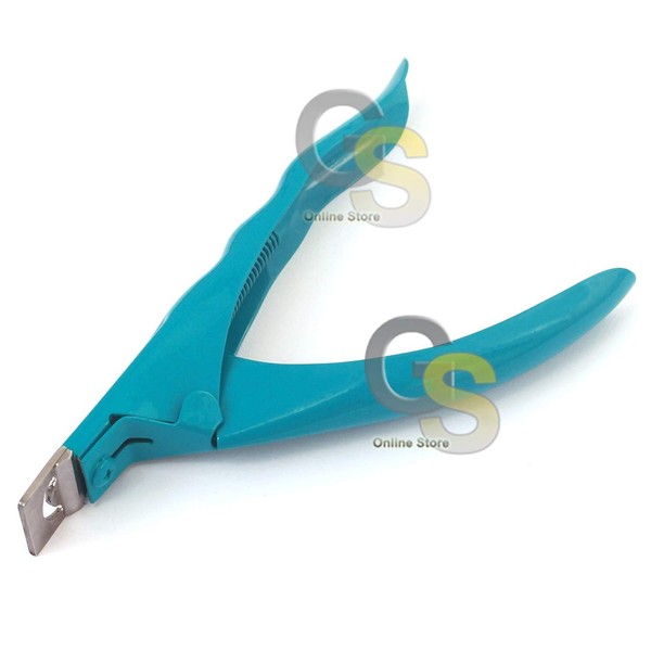 G.S NAIL TIP CUTTER CLIPPER ACRYLIC ARTIFICIAL MANICURE TEAL COLOR