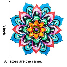 LITIALLY Metal Sunflower Wall Art Decorations - Handmade Outdoor Yard Garden and Indoor Outdoor Wall Decor, Creative Flower Hanging Set，Garden Decor for Outside