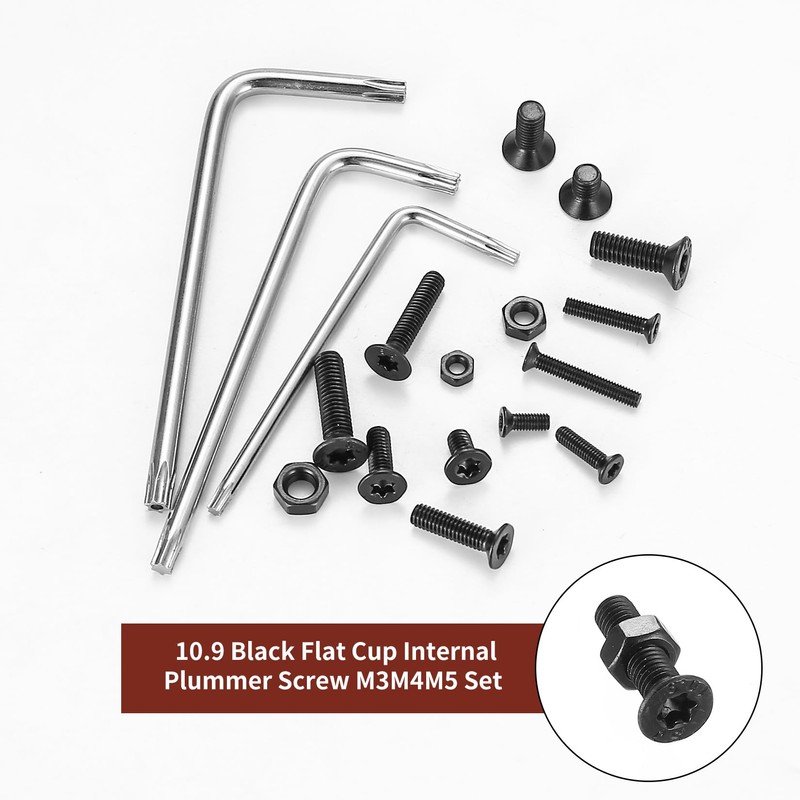 450 Pieces M3 M4 M5 Torx Screws Set, Countersunk Screws