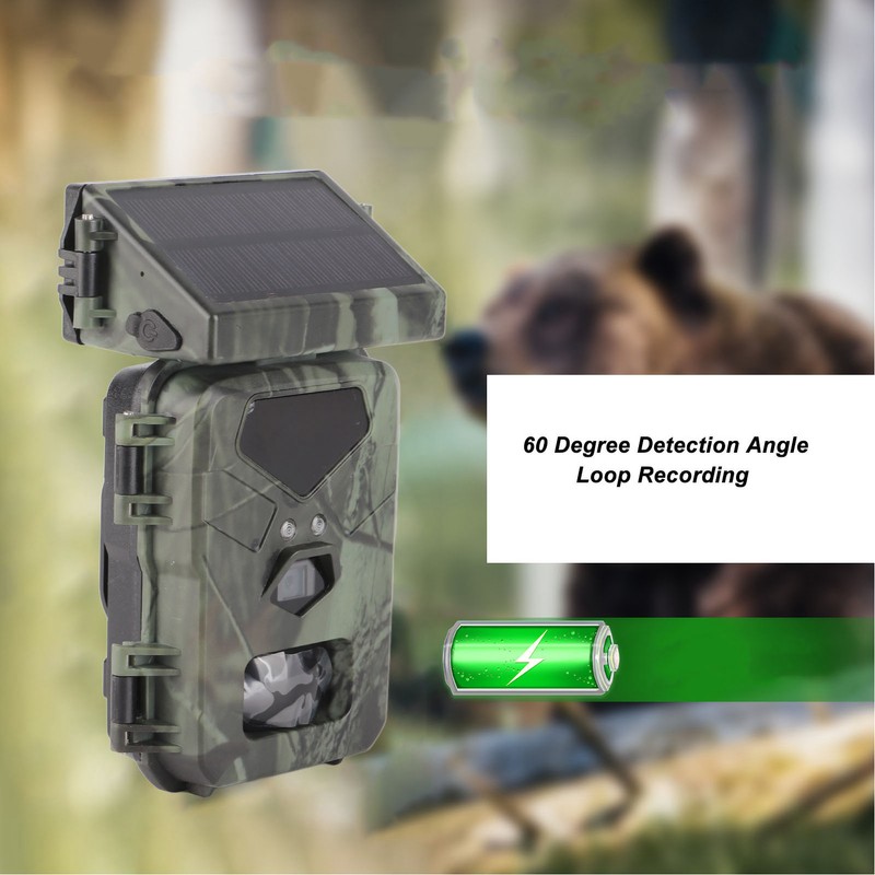 Solar Trail Camera 1080P 30fps 20MP Game Camera 60 Degree