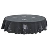 Mr Crimbo Christmas Tablecloth Dark Grey Fabric Luxury Silver Embroidered