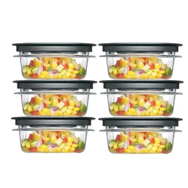 Utensilux Rubber maid Premier, 1.25 Cup Premier Flex & Seal Food Storage Set, 6 Tritan Containers, 6 Grey Flex and Seal Lids, 12 Piece Bundle Set Bundle