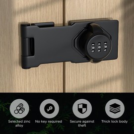 Kinberry Cabinet Door Lock - Premium Zinc Alloy Secure Household Cabinets with Password Combination Hasp Lock - Ideal for Kitchen Drawers Cabinets Cupboards Office File Cabinets, PY-FBA-4415878