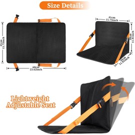 EULANT Floor Chair with Backrest + 2 Pieces Inflatable Seat Cushions, 3-in-1 Stadium Seat Cushion with Backrest for Camping, Beach, Kayaking, Hiking, Stadium, Sports Events and Concerts