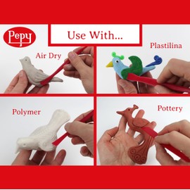 Pepy 35 PC Clay Sculpting Tools Set; 5 Each of 7 Different Shapes; Ideal for Polymer Clay, Air Dry Clay, Plastilina Modeling Clay, and Pottery Clay; Classroom Pack