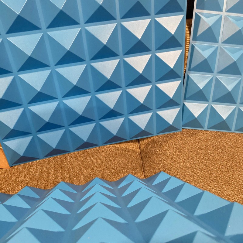 TnvFire 8 Pack Pyramid Acoustic Sound Diffuser Panel Blue PVC