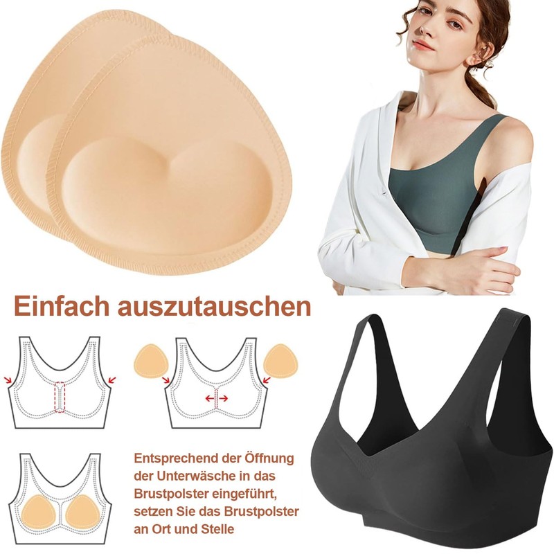 Cozevdnt Bra Inserts Pads, Removable, 2 Pairs of Bra Inserts,