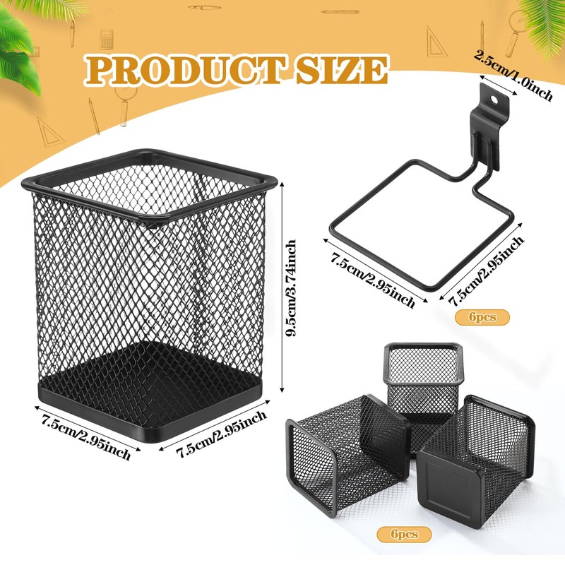 Colingmill 6 Set Slatwall Cups with Hook Black Metal Slatwall