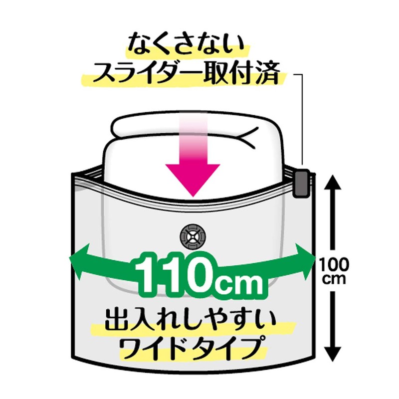 Towa Sangyo Compression Bag, Clear, Medium, Quick Seal, Easy Open/Close,