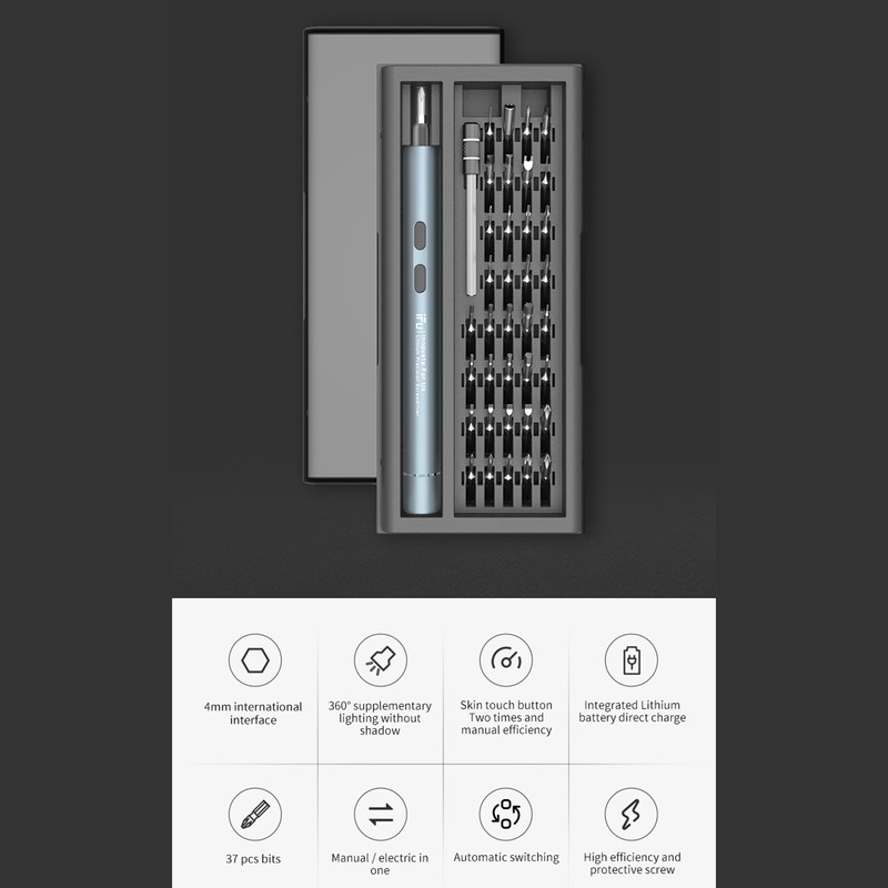 iFu D2Plus Lithium Electric Screwdriver Kit Mini Portable Power/Manual Screw